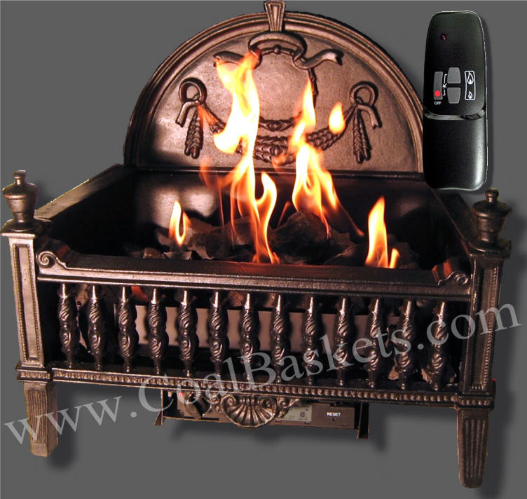 Aspen Gas Coal Burner in Ornate basket